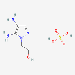 2D chemical structure of VINCOL PyroDHE HD (1-Hydroxyethyl 4,5-Diamino Pyrazole Sulfate)