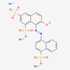2D chemical structure of VINCOL Raspberry CA (Acid Red 18)