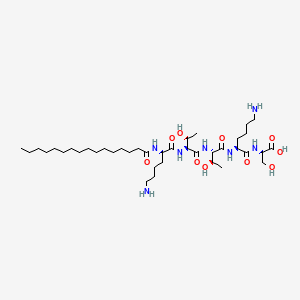 2D chemical structure of VinPep-MTX (Palmitoyl pentapeptide-4)