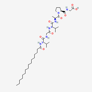 2D chemical structure of VinPep-POP (Palmitoyl hexapeptide-12)